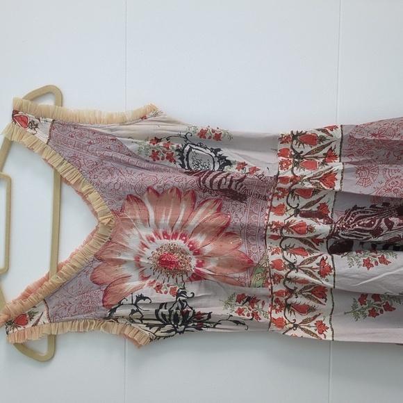 julie G. Y2K fit flare girly floral zebra sequin Sleeveless Dress - Multicolor M - Picture 2 of 11